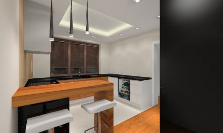 W kuchni zastosowano kilka różnych rodzai oświetlenia.