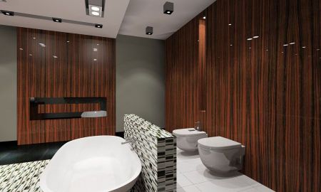 Projekt łazienki z wykorzystaniem płytek firmy dunin. 