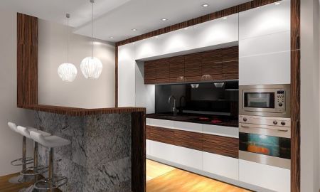 Nowoczesne mieszkanie z mocnymi akcentami kolorystycznymi.