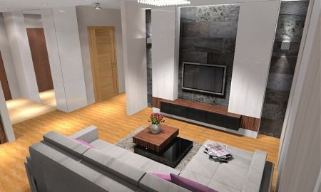 Nowoczesne mieszkanie z mocnymi akcentami kolorystycznymi.