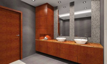 Projekt łazienki w szarościach - MKdezere - projektowanie wnętrz. 