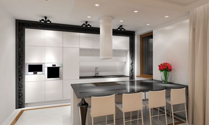 nowoczesny apartament w czerni i bieli
