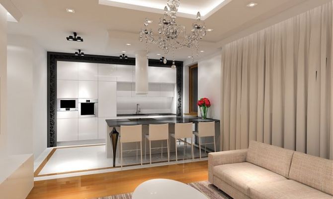 nowoczesny apartament w czerni i bieli