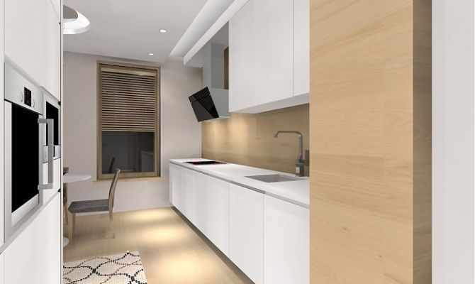 jasne, przytulne mieszkanie z dębową podłogą i meblami