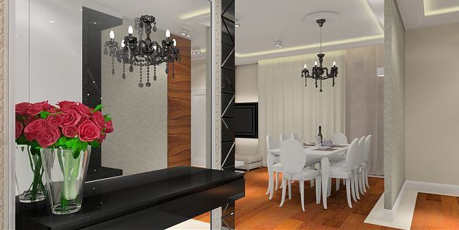 Projekt nowoczesnego apartamentu z elementami glamour