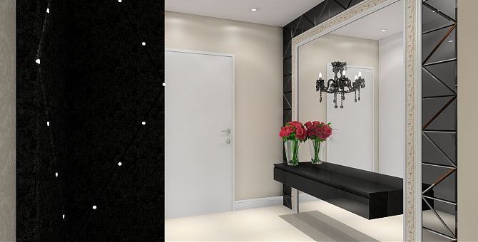 Projekt nowoczesnego apartamentu z elementami glamour