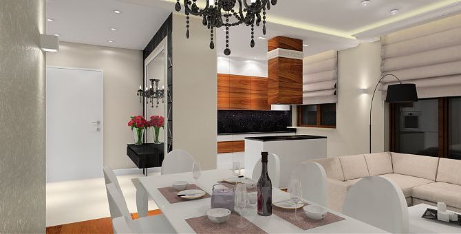 Projekt nowoczesnego apartamentu z elementami glamour