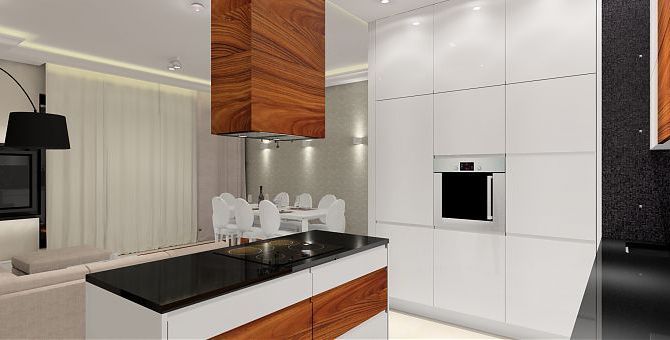 Projekt nowoczesnego apartamentu z elementami glamour