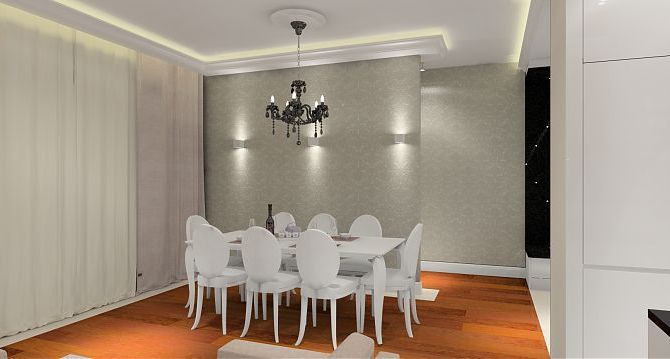 Projekt nowoczesnego apartamentu z elementami glamour