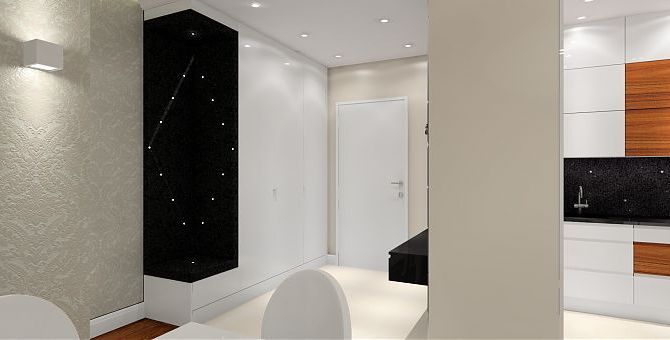 Projekt nowoczesnego apartamentu z elementami glamour