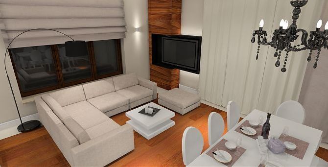 Projekt nowoczesnego apartamentu z elementami glamour