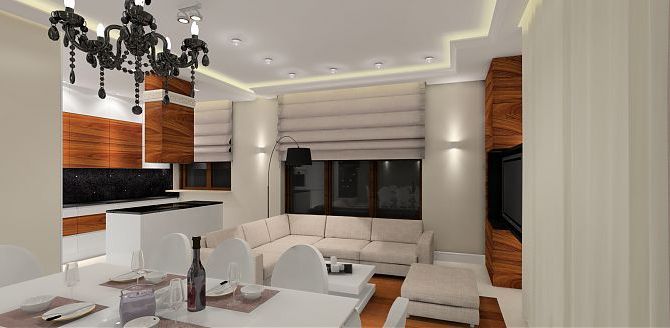 Projekt nowoczesnego apartamentu z elementami glamour